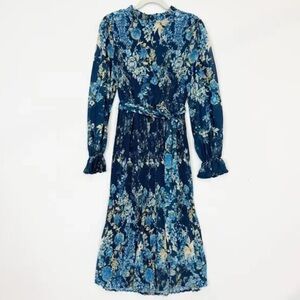 Vici Navy Floral Long Sleeve Dress